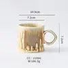 Taza de café de cerámica más vendida transfronteriza, taza personalizada de torno de alfarero estilo vintage, taza para parejas, taza de agua creativa, taza de desayuno