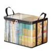Caja de almacenamiento transparente a prueba de polvo, organizador de libros para estudiantes, caja de almacenamiento de libros a prueba de humedad para el hogar
