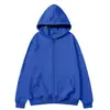 Cárdigan con capucha unisex de comercio exterior europeo y americano, sudadera con cremallera, ropa deportiva de color liso, top holgado de forro polar para otoño e invierno