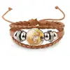 Suministro de joyería transfronteriza hoja fantasma pulsera de cuero hecha a mano para hombres y mujeres joyería de moda para impresión de figuras
