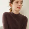 Outono 2026 Novo Suéter de Tricô Gola Alta Slim Fit Camada Base Feminina Cashmere Top Emagrecedor