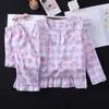 Pijama para niñas, algodón nube primavera y otoño ropa de casa para niñas pequeñas, ropa para aire acondicionado, conjunto delgado de manga larga para bebé niña
