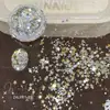 Lentejuelas Iridescentes Japonesas y Coreanas Ópalo Aurora Polvo de Diamante Triturado Mezcla Irregular de Escamas Finas de Purpurina Accesorios para Uñas al por Mayor