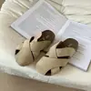 Meias-pantufas Femininas de Solado Grosso e Bico Aberto 2026 Verão Novo Estilo Casual com Recorte Cruzado Calce Fácil Pantufas Preguiçosas