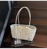 Bolso de Cesta para el Hombro de Mujer Tejido Hueco Estilo Coreano 2026, Bolso de Playa de Moda, Bolso de Mano Nuevo