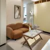 Sofá color crema para salón de belleza, sofá para sala de estar, adecuado para apartamentos pequeños, diseño de línea recta, estilo nórdico minimalista, sofá de recepción para tienda de ropa, sofá popular de celebridad de internet, sofá doble