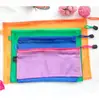 Papelería de Oficina Venta al por Mayor Bolsa de Cremallera Colorida Bolsa de Archivo Malla de Doble Capa Bolsa de Información Bolsa de Papelería