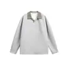 Yidao Vintage 2026 Outono Novo Estilo Americano Tendência Caimento Solto Patchwork Pied-de-Poule Gola Polo Manga Longa Camiseta