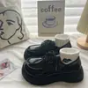 Sapatos de Couro com Solado Grosso e Bico Redondo para Mulheres, Estilo JK Japonês Versátil Modelo Novo 2023, Mocassins Retrô Estilo Academia Britânica, Mary Jane