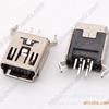 Conector hembra mini USB 5P con interfaz USB, pie doblado vertical de 180 grados, directo de fábrica