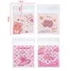 Saco de Embalagem Transparente para Biscoito de Floco de Neve, Série Fofa de Animais Florais Xadrez, Pequeno Saco Ziplock para Joias com Pincel de Maquiagem