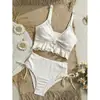 2026 Novo AliExpress Europeu e Americano Cor Sólida Alças Sexy Biquíni Duas Peças Maiô Feminino Piscina Quente Praia Roupa de Banho