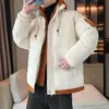 Chaqueta de plumón de algodón con capucha de dos piezas falsas para hombre, abrigo de algodón de grafeno, ropa exterior engrosada para adolescentes, moderna, casual