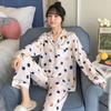 Pijama Estilo Japonés Rilakkuma para Mujer, Nuevo para Primavera y Otoño, Cárdigan de Manga Larga, Pantalón Largo, Lindo Dibujo Animado, Tallas Grandes, Conjunto de Ropa de Casa