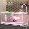Acuario de Escritorio para el Hogar Sala de Estar Árbol de Cerezo Simulado Paisajismo Tanque de Peces Alta Transparencia Filtración Ecológica Tanque de Peces Auto-Circulante