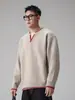 Suéter de Dos Piezas Mixto de Color con Cuello en V para Hombre Estilo Old Money, Tejido de Punto Cálido de Invierno con Ribete de Color Contrastante, Top de Moda Cálido