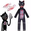 Hongbo Jogo de Terror Sirenhead Gato de Desenho Animado Macacão Fantasia de Cosplay de Halloween para Performance com Capuz