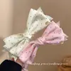 Grande Presilha Banana com Laço de Bolinhas em Cetim, Grampo de Cabelo, Acessório de Cabelo para Rabo de Cavalo Alto, Ornamento de Cabelo Estilo Chanel para Mulheres