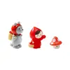 Paisaje en Miniatura Lindos Dibujos Animados Caperucita Roja y Lobo Abuela Figuras, Decoración de Jardín DIY Accesorios Colgantes, Pequeños Adornos