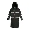 Capa de chuva longa combinada para tempestade segurança de tráfego guarda guarda guarda segurança pública uniforme de patrulha capa de chuva para alívio de inundação atacado