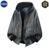 Traje de Sudadera con Capucha Americano de Otoño Tie-Dye Marca Nasa para Hombre Conjunto de Chaqueta Casual de Alta Calidad de Moda
