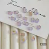 Pedras de Strass Retangulares Octogonais para Nail Art Brilhantes da Moda Quadrados de Mahjong 6*8 Strass de Fundo Plano Azul Lago Branco Acessórios de Nail Art
