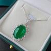 Zhuang Shengsheng Jewelry Ice Seed Fluorescente Denier Calcedonia Verde Cuerpo Ligero Colgante de Jade Conjunto de Tres Piezas Principal 13*18-10*12