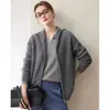 Novo Estilo de Outono Cardigã de Malha Torcida em Cashmere Estilo Retrô com Capuz Feminino Suéter com Zíper Malha Torcida Casaco Feminino