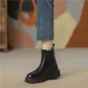 Botines Chelsea de Moda para Mujer 2026 Otoño/Invierno Nuevo Estilo Más Terciopelo Suela Gruesa Botas Cilindro Botas de Moda Estilo Británico para Mujer
