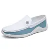 Zapatos casuales de cuero retro americano para hombre, transpirables, de suela blanda, antideslizantes, de doble propósito para conducir, sin cordones, mocasines de talla grande