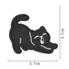 Parches bordados únicos de gato negro estilo oscuro, varias poses de gatitos, para reparar agujeros en la ropa, insignias bordadas para mochilas