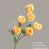 Flor Artificial com 6 Rosas Enroladas de Haste Alta, Decoração para Salão de Casamento, Arranjo de Flores para Sala de Estar em Casa, Flor Artificial Falsa para Atacado Transfronteiriço