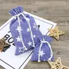 Nova Bolsa de Cordão de Algodão e Linho Bolsa de Cordão de Linho Conjunto de Bolsas de Lona Mochila com Cordão Logo em Serigrafia