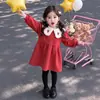 Vestido con Capucha Forrado de Polar Estilo Coreano para Niñas Otoño/Invierno 2026 Nueva Moda Infantil Vestido Elegante para Niña Pequeña