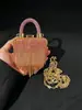 Bolsa de Mão Corrente Totalmente de Diamante Bolsa de Festa Bolsa Transversal Bolsa Feminina Bolsa de Couro com Franja Bolsa Pequena Bolsa para Celular Mini Bolsa