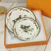 Série Oge Aijia Prato de Jantar Ocidental Prato Duplo Louça Doméstica Prato de Porcelana Óssea 8 polegadas 10 polegadas Pratos Caixa de Presente
