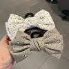 Presilha de Garra de Tecido com Laço para Mulheres Toque de Luxo Estilo Pastoral Flores Nuca Versátil Presilha Tubarão Acessórios de Cabelo Boutique