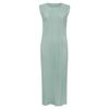 Miyake Minimalista 2026 Verano Nuevo Estilo Japonés Elegante Vestido sin Mangas de Cuello Redondo para Mujer Vestido tipo Tanque de Longitud Media