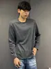 Diseño de alta gama cuello redondo primavera y otoño texturizado cepillado casual para ir al trabajo fitness transpirable exterior manga larga camiseta