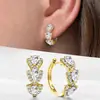 Arete de Zirconia Azul de Moda para Mujer, Hebilla de Oreja Retro Europea y Americana de Zafiro en Forma de Gota, Joyería de Lujo Ligero de Alta Gama