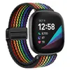 Adecuado para correa Fitbit Versa 4, Sense bucle tejido de nailon con cierre magnético de metal Versa 2