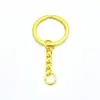 Llavero de Metal con Cadena En Stock Anillo Plano con Cadena Llavero Color Oro Rosa Accesorios de Colgante DIY Colgante de Regalo