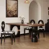 Mesa de Comedor Estilo Francés Vintage, Madera Maciza Retro, Forma Ovalada, Adecuada para Hogares Pequeños, Mesa de Comedor y Escritorio Integrados para Sala de Estar Estilo Antiguo Negro