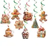Set de Decoración Navideña Transfronterizo de Hombre de Jengibre Banner de Feliz Navidad Adorno de Panal Espiral