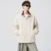 Jaqueta masculina da moda para primavera e outono, design casual patchwork, à prova de vento, durável, confortável, esportiva, gola alta, corte solto