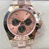 Reloj para Hombre Rolex Daytona Serie 40mm Multifuncional Cronógrafo Incrustado de Diamantes Mecánico Totalmente Automático Aliexpress