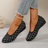 Sapatos rasos de bico fino com poá para exportação transfronteiriça, corte baixo, sola macia, sapatos casuais femininos, simples e versáteis para o dia a dia