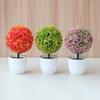 Sakura Bola de Nieve Planta Simulada Maceta Bola de Hierba Bonsái Árbol Pequeño Decoración para el Hogar Adorno Floral Creativo Mini Bola Pequeña Redonda