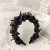 Diadema de Malla con Lunares y Lazo Estilo Coreano para Niña con Dientes, Nueva Diadema Plegada para Mujer, Diadema que Aumenta la Altura, Pinza para el Cabello para Lavarse la Cara
