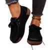 Comércio Exterior Europeu e Americano Tamanho Grande Modernos Sapatos Casuais de Solado Grosso para Mulheres Novos Sapatos de Camurça Bico Redondo com Cadarço e de Calçar Cross-Border